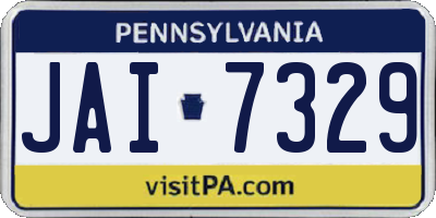 PA license plate JAI7329