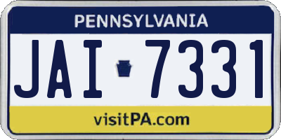 PA license plate JAI7331