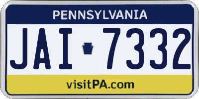 PA license plate JAI7332