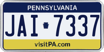 PA license plate JAI7337