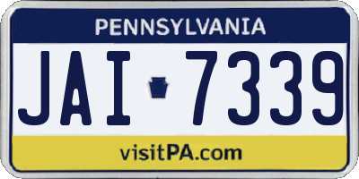 PA license plate JAI7339