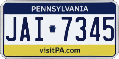 PA license plate JAI7345