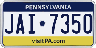 PA license plate JAI7350
