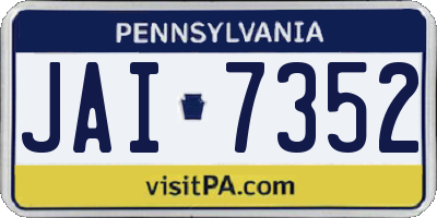 PA license plate JAI7352