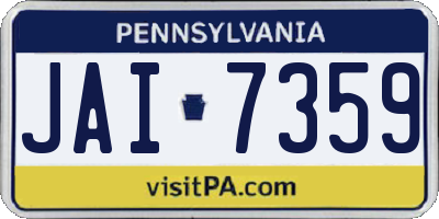 PA license plate JAI7359