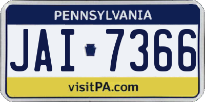 PA license plate JAI7366