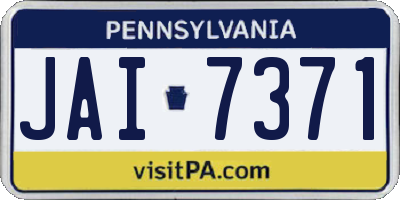 PA license plate JAI7371