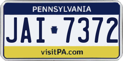 PA license plate JAI7372