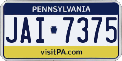 PA license plate JAI7375