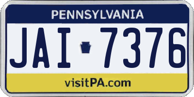 PA license plate JAI7376