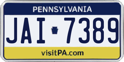 PA license plate JAI7389