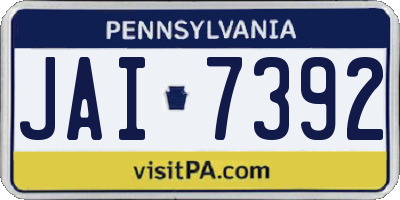 PA license plate JAI7392