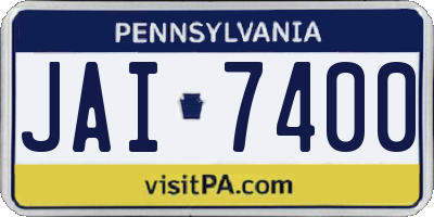 PA license plate JAI7400