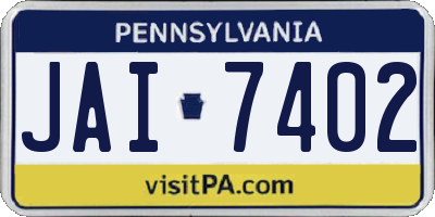 PA license plate JAI7402