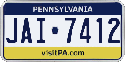 PA license plate JAI7412