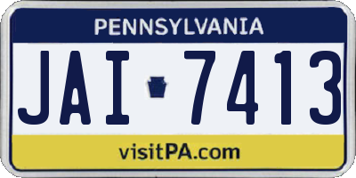 PA license plate JAI7413
