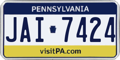 PA license plate JAI7424
