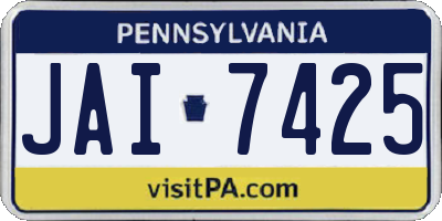 PA license plate JAI7425