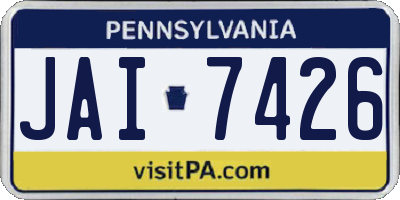 PA license plate JAI7426