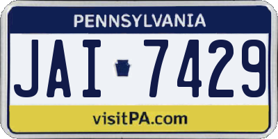 PA license plate JAI7429