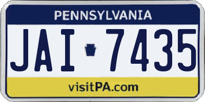 PA license plate JAI7435