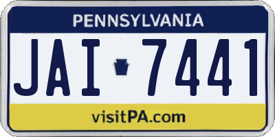 PA license plate JAI7441