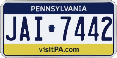 PA license plate JAI7442