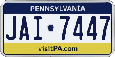 PA license plate JAI7447