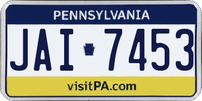 PA license plate JAI7453