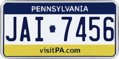 PA license plate JAI7456