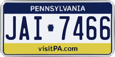 PA license plate JAI7466