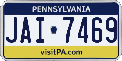 PA license plate JAI7469