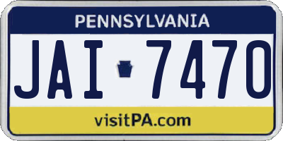 PA license plate JAI7470