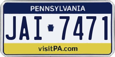 PA license plate JAI7471