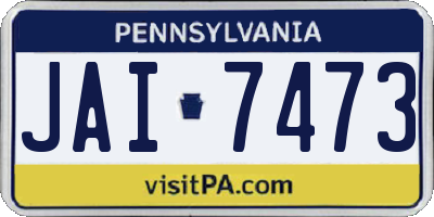 PA license plate JAI7473