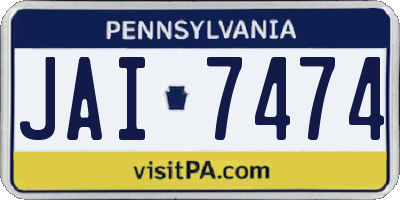 PA license plate JAI7474