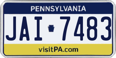 PA license plate JAI7483