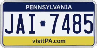 PA license plate JAI7485