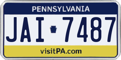 PA license plate JAI7487