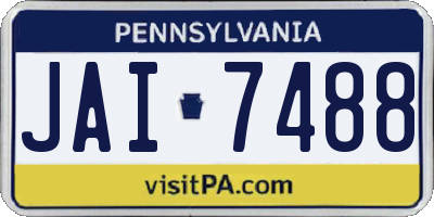PA license plate JAI7488