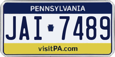 PA license plate JAI7489