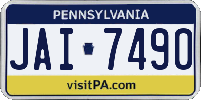 PA license plate JAI7490