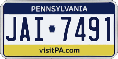 PA license plate JAI7491