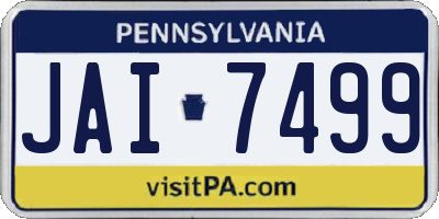 PA license plate JAI7499
