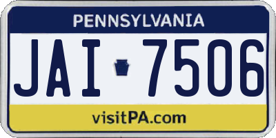 PA license plate JAI7506