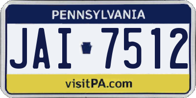 PA license plate JAI7512