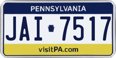 PA license plate JAI7517