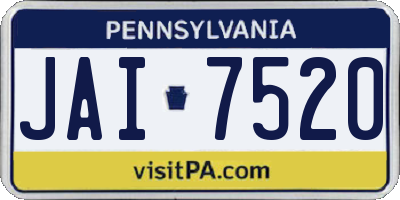 PA license plate JAI7520