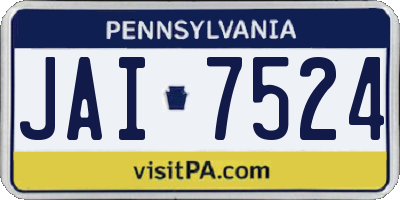 PA license plate JAI7524