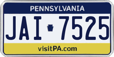 PA license plate JAI7525